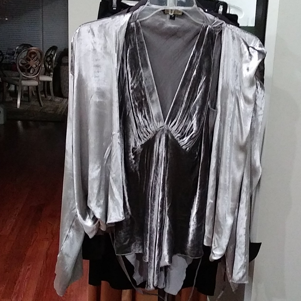 Razae Nichols gray cardigan & tank